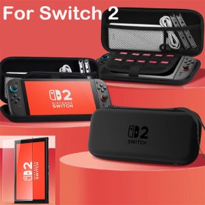 Nintendo Switch 2 (2025) 7.9" Protective Travel Case — Lightweight Hard Shell, Large Capacity, Black