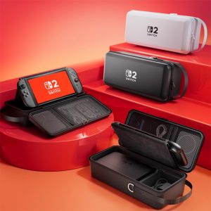 Large-Capacity Carrying Case for Switch 2 (2025) 7.9" — Portable with Built-In Stand, 10+ Game Card Slots, Dock Compatible