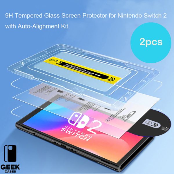 for Nintendo Switch | Switch OLED |Switch 2 Screen Protector Switch 9H Tempered Glass Screen Protector, with Auto-Alignment Kit (2 Pack) - Image 8