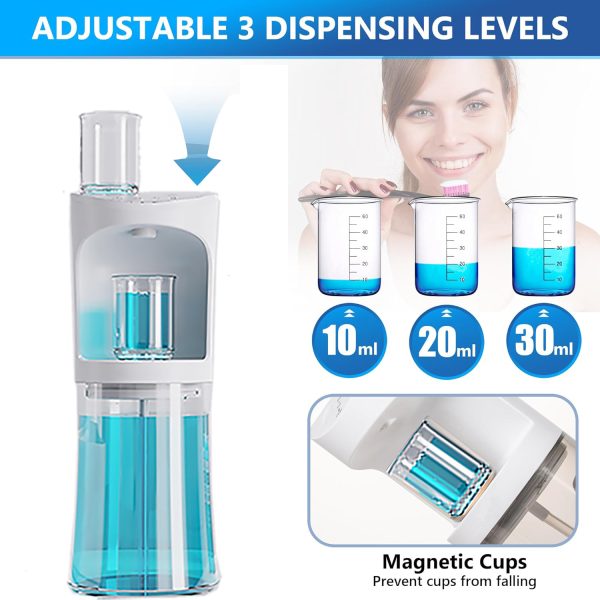 Smart Mouthwash Dispenser with 500ml Capacity & Magnetic Cups – Wall-Mounted, Reusable, Suitable for All Ages – White - Image 7