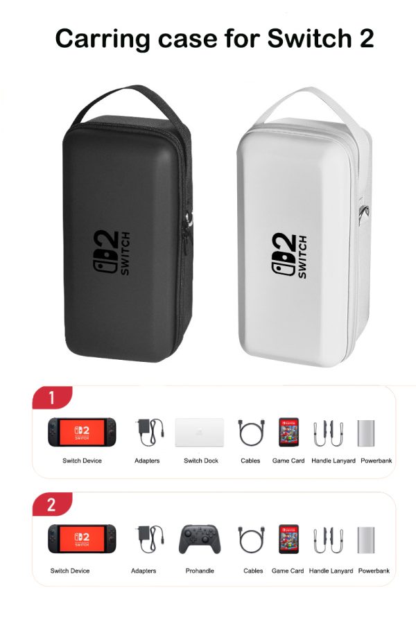 Large-Capacity Carrying Case for Switch 2 (2025) 7.9" — Portable with Built-In Stand, 10+ Game Card Slots, Dock Compatible - Image 2